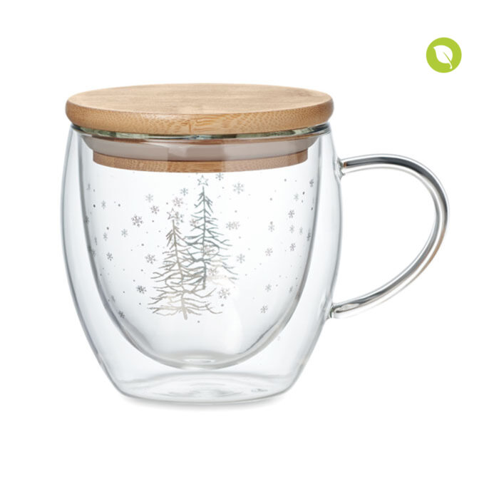 Glasbecher mit Weihnachtsmotiven